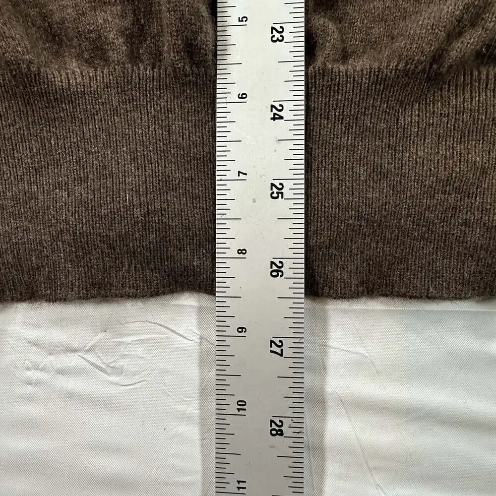 Vintage 90s Polo Ralph Lauren Merino Wool V-Neck Pullover Sweater Large Brown